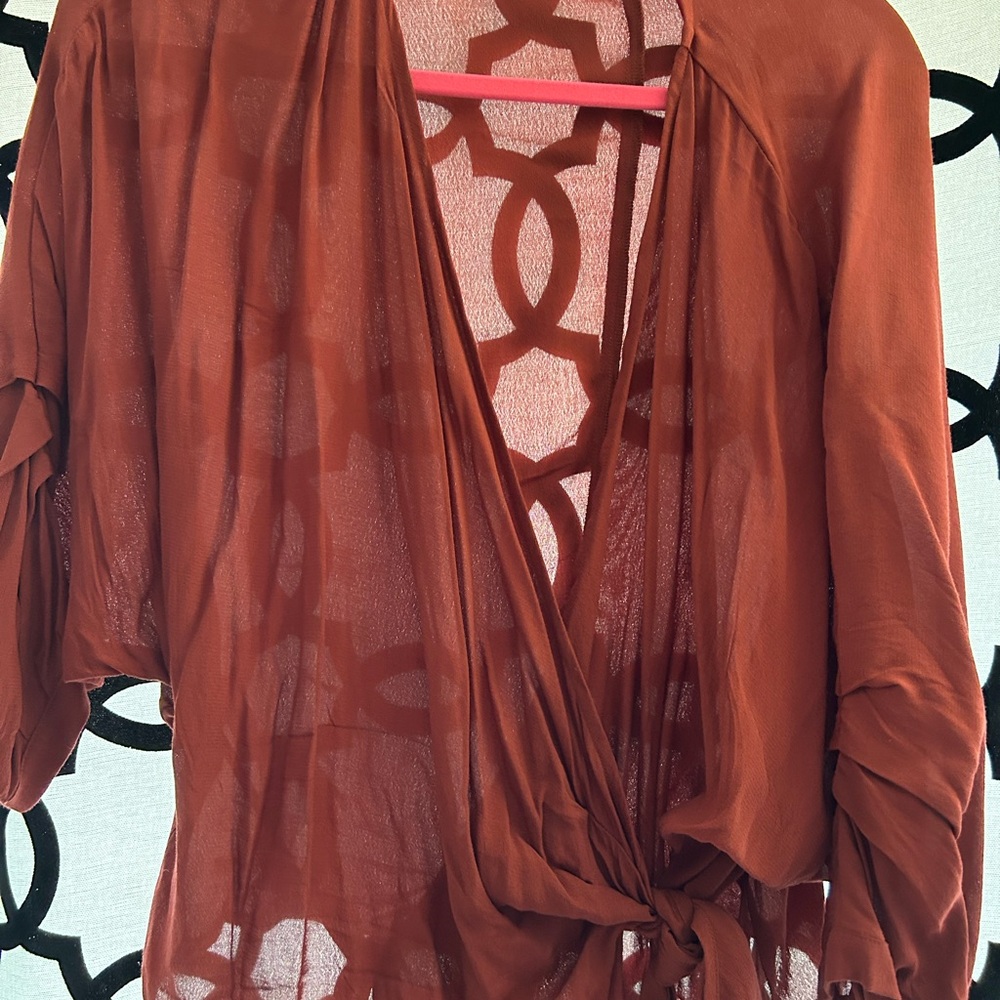 Ava Sky Large Wrap Blouse
